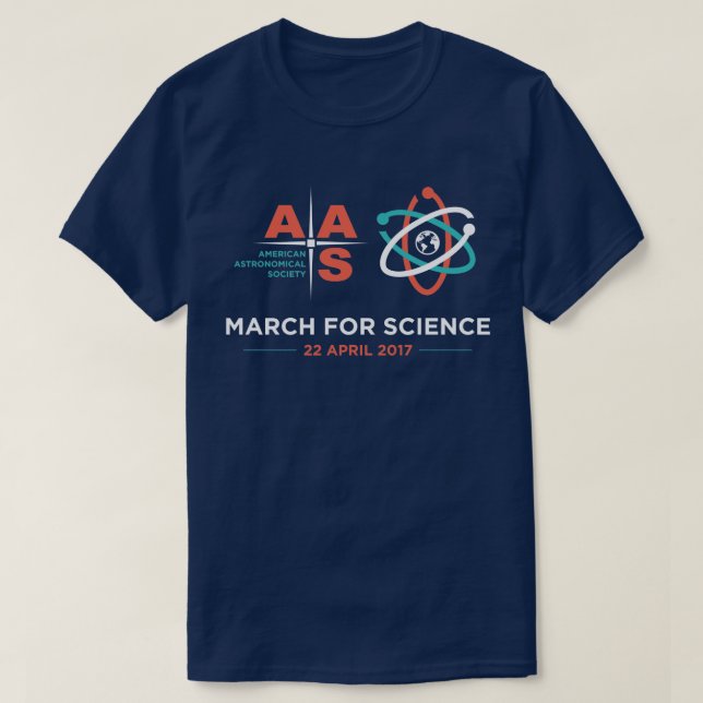 AAS + March for Science; Navy Blue T-Shirt (Design Front)
