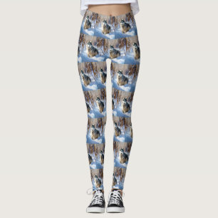 Aaskan Malamute Let It Snow Christmas Leggings