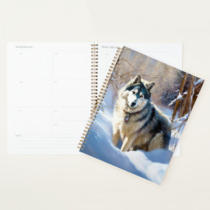 Aaskan Malamute Let It Snow Christmas Planner