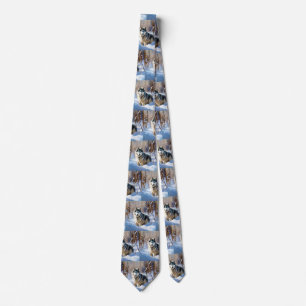 Aaskan Malamute Let It Snow Christmas Tie