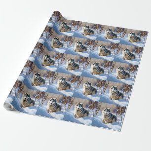Aaskan Malamute Let It Snow Christmas Wrapping Paper