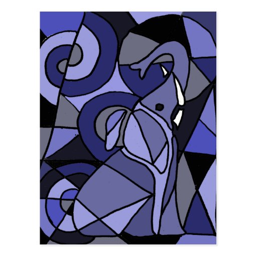 Image of AB- Abstract Art Elephant Postcard