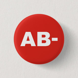 AB- Blood Type / Group Rh (Rhesus) Negative Badge