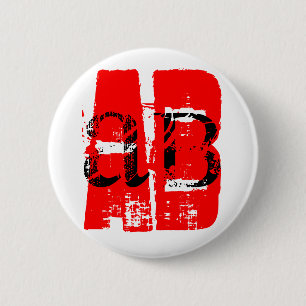 AB- Blood Type Round Button