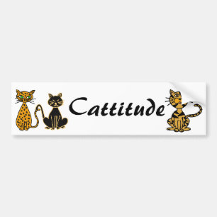 AB- Funny Cats Cattitude Bumper Sticker
