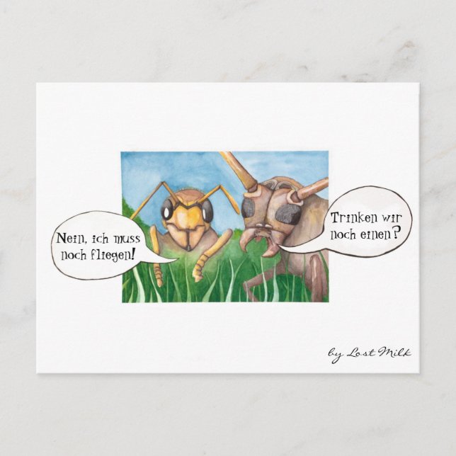 Ab in den Biergarten und ein Bier trinken, deutsch Postcard (Front)