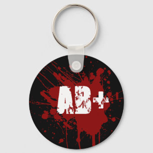 AB positive Blood Type Donation Vampire Zombie Key Ring