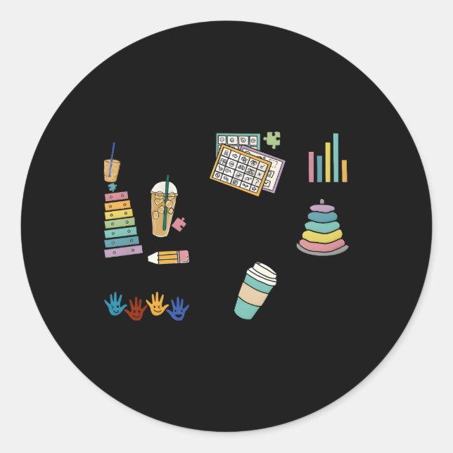 Aba Applied Behaviour Analysis Sped Teacher Rbt Th Classic Round Sticker (Front)