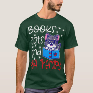 ABA Autism Therapist Cat Mum Dad Owner Book Lover  T-Shirt