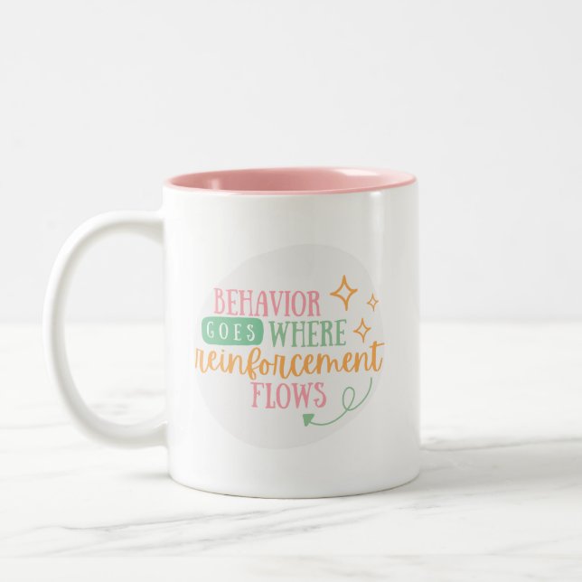 ABA Mug, Behaviour Analyst Mug, ABA gift Two-Tone Coffee Mug (Left)