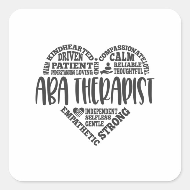 ABA therapist, behaviour analyst Square Sticker (Front)