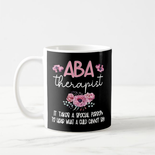 Aba Therapist Flower Applied Behaviour Analysis Ab Coffee Mug (Left)