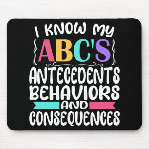 ABA Therapist Gift ABCs Behaviour Analyst Autism Mouse Mat
