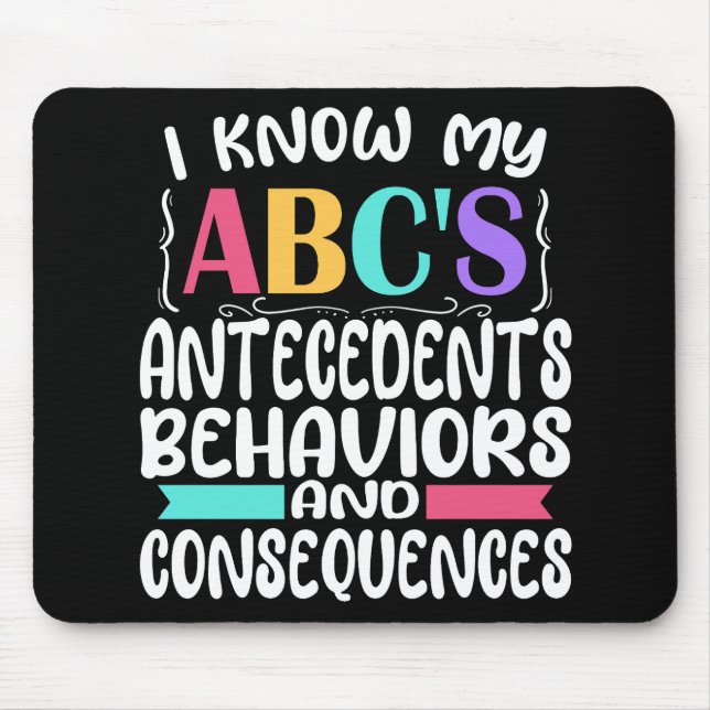 ABA Therapist Gift ABCs Behaviour Analyst Autism Mouse Mat (Front)
