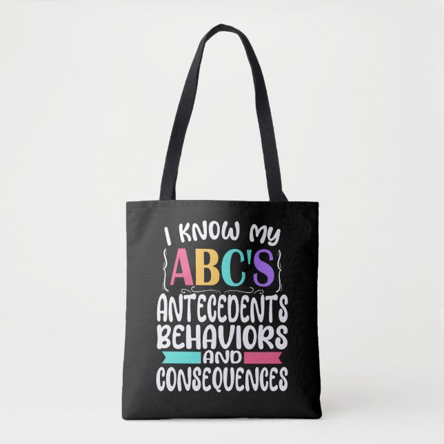 ABA Therapist Gift ABCs Behaviour Analyst Autism Tote Bag (Front)