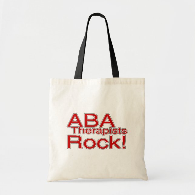 ABA Therapists Rock (Red) Tote Bag (Front)