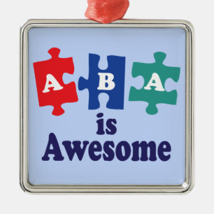 ABA Therapy Is Awesome Metal Tree Decoration