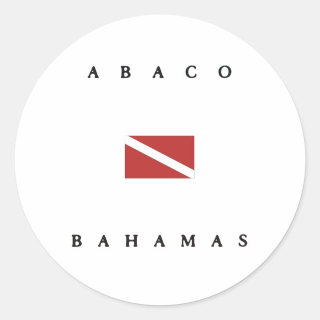 Abaco Bahamas Scuba Dive Flag Classic Round Sticker (Front)