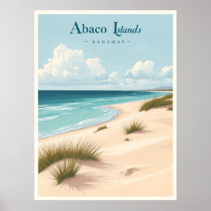 Abaco Islands, Bahamas – Coastal Dunes Vintage Poster