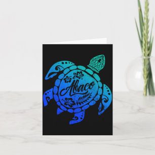 Abaco Tribal Sea Turtle Bahamas Beach Vacation Card