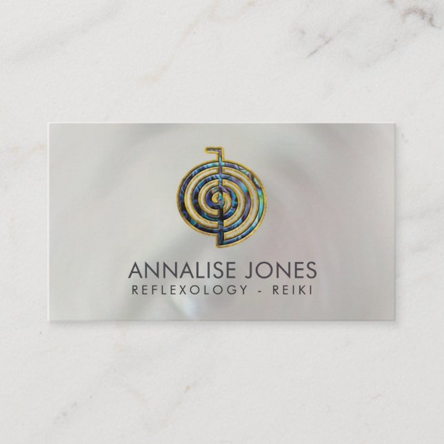 Abalone and Gold Choku Rei  on mother of pearl Business Card (Front)