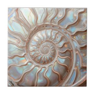Abalone and Pearl Nautilus Shell Tile