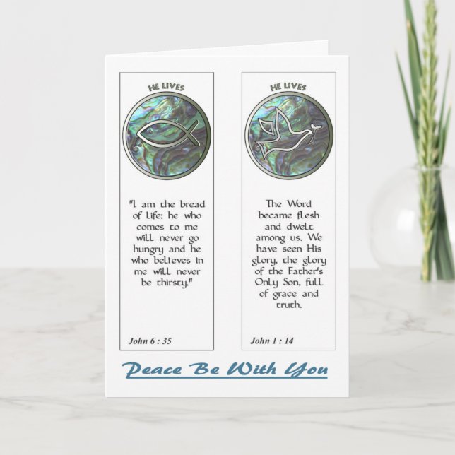 Abalone Dove and Fish Bookmarks Notecard (Front)
