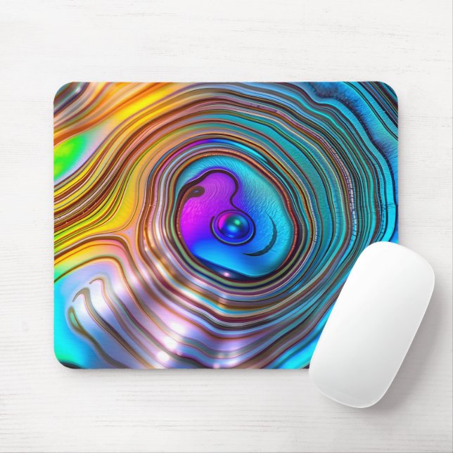 Abalone Nacre Spectrum Mouse Mat (With Mouse)