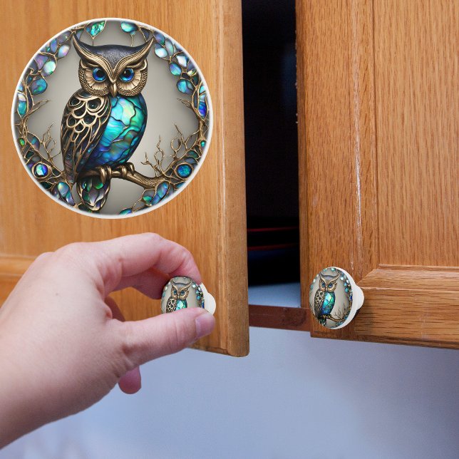 Abalone Owl Ceramic Knob (Creator Uploaded)