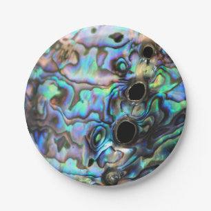Abalone paua seashell design paper plate