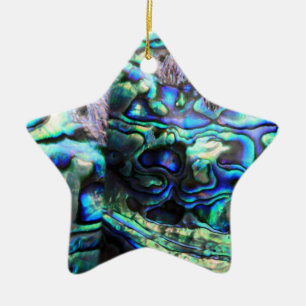 Abalone paua shell detail ceramic tree decoration