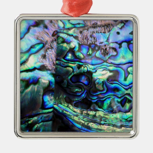 Abalone paua shell detail metal tree decoration (Front)