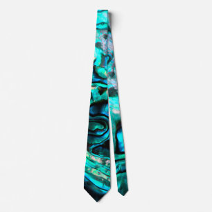 Abalone paua shell natural design tie