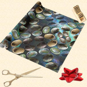 Abalone Shell 3D Scatter Paua Background Wrapping Paper