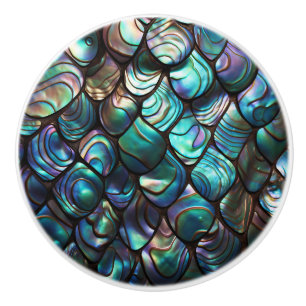 Abalone Shell Abstract Pattern Ceramic Knob