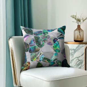 Abalone Shell and Pearl - Voronoi Cells Abstract Cushion