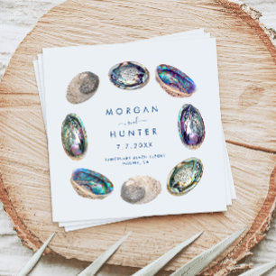 Abalone Shell Colourful Watercolor Beach Wedding Napkin