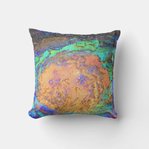 Abalone Shell Mosaic Colourful Abstract Cushion