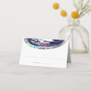 Abalone Shell Purple Watercolor Beach Wedding Place Card
