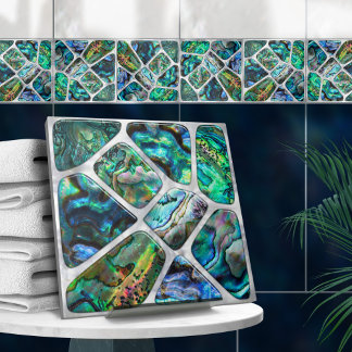 Abalone Shell Texture - Cells Collage N13 Tile