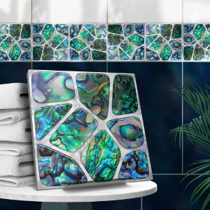 Abalone Shell Texture - Cells Collage N4 Tile