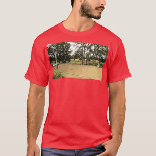 Abandoned Badminton Court next to a river by BaoEr T-Shirt