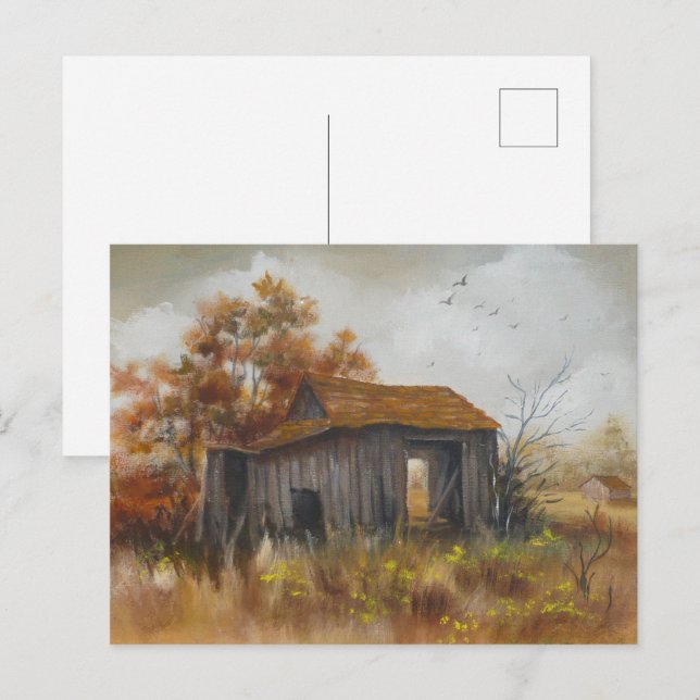 Abandoned Barn Farm  Rustic Country  Postcard (Front/Back)