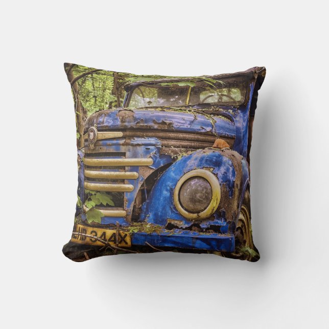 Abandoned Blue Truck Cushion (Front)