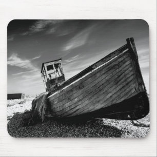 Abandoned Boat On Dungeness Beach Mouse Mat