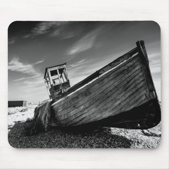 Abandoned Boat On Dungeness Beach Mouse Mat (Front)