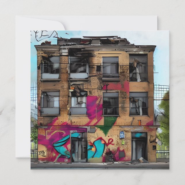 Abandoned Building Abstract AI Art (Front)