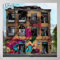 Abandoned Building Abstract AI Art