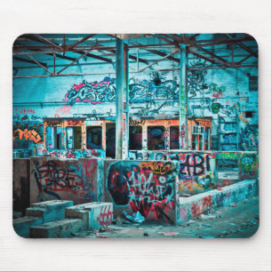 Abandoned Building Graffiti Mouse Pad