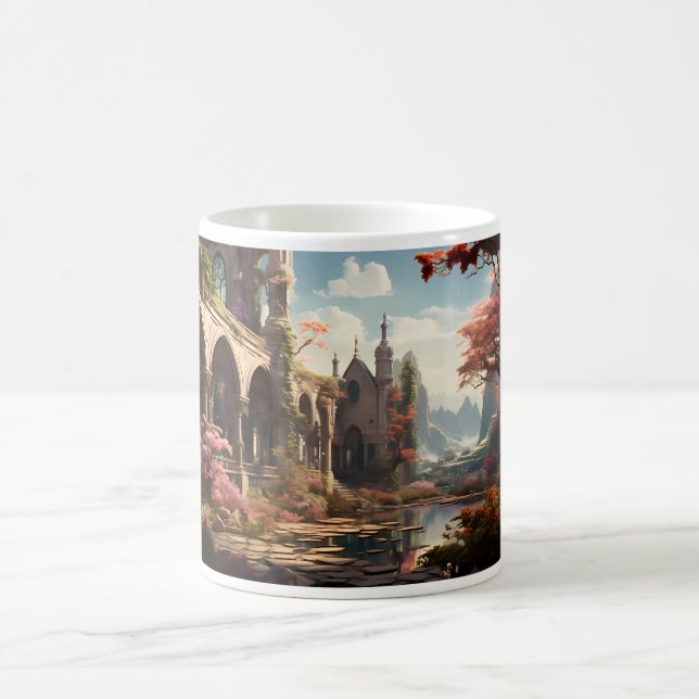 Abandoned Building In The Fantasy World Coffee Mug (Center)